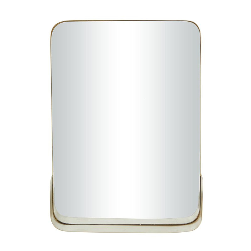 Rectangle Mirror with Shelves, Gold