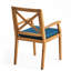 Chaise de salle à manger 2 pièces avec coussins bleus pour le confort au bord de la piscine - Bois massif, non, tissu aquatique-992504964
