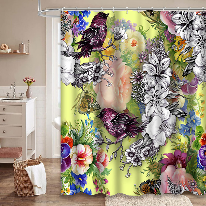 Rideau de douche avec 12 crochets, L 72 po x l 72 po