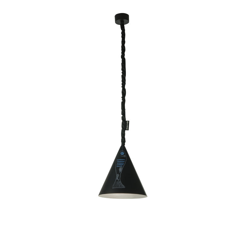 1 - Light Black Cone Pendant, Silver