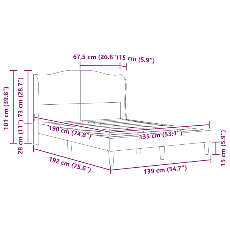 Bed, Grey, Super King (6')