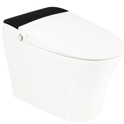 Heated Seat Smart Toilet, One Piece Toilet With Auto Flush, , Foot Sensor Blue Night , Knob Operated, Power Outage Flushing, Soft Close Cover, White Bathroom Series Seat, Automatic No Bidet,