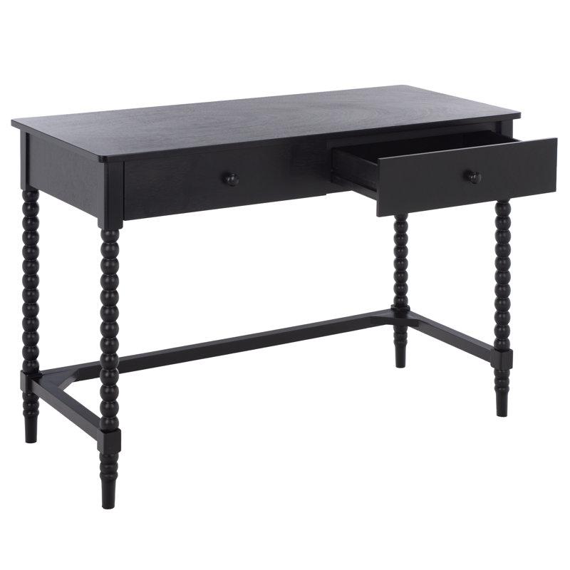 Bureau 2 tiroirs Or bis, Noir mat
