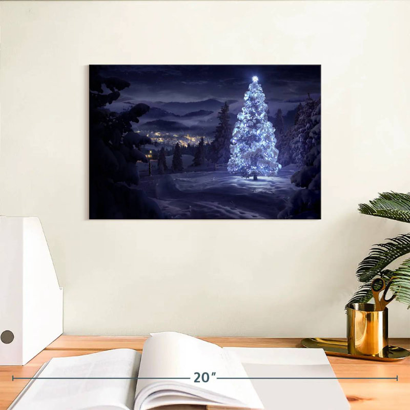 Arbre de Noël enneigé, H 8 po x l 12 po