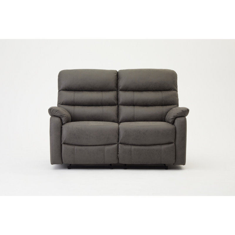 Kharis 2 Seater Faux Leather Reclining Sofa, Grey