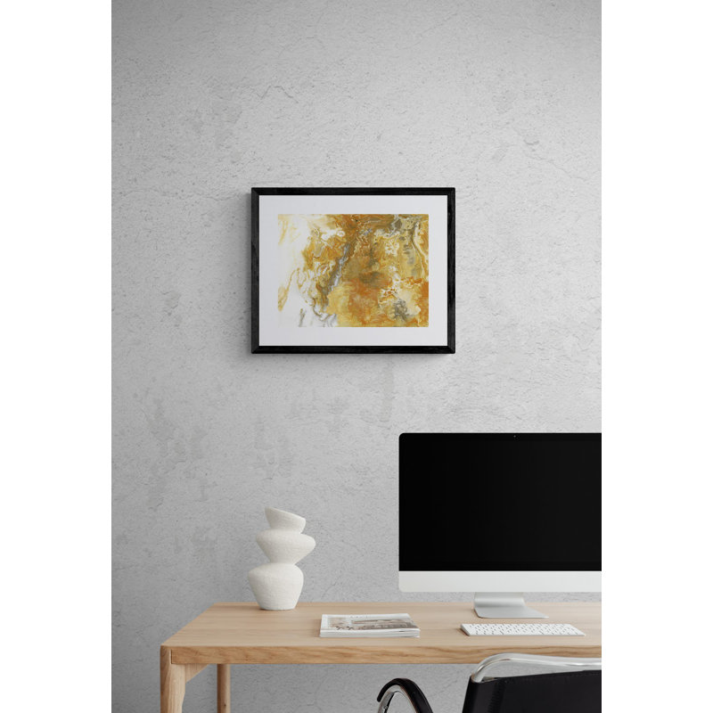 Abstract Composition 952 Print by Angel Estevez, Black Framed Canvas, 25" H x 33" W