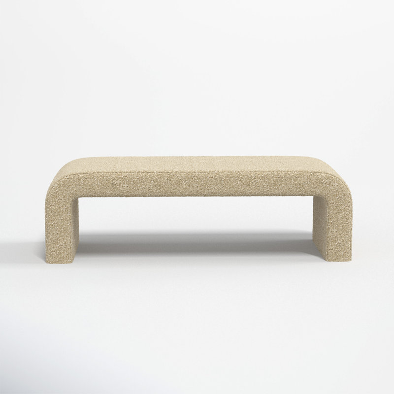 Barley Upholstered Bench, Classic Buff Boucle