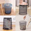 Kilmersdon 10L Round Mesh Bins Black Nonslip Metal Waste Paper Bin Indoor Waste Bin For Home Office