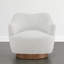 Fauteuil demi-tonneau pivotant moderne avec base en bois massif-611322536