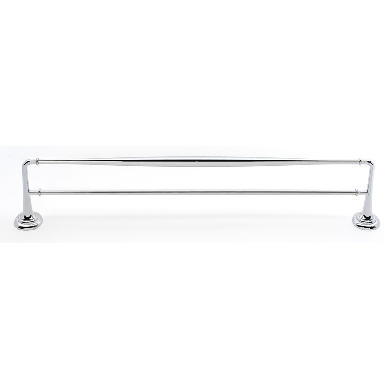 Charlies Double Wall Mounted Towel Bar, Polished Chrome, 0.75" H x 26" W x 5.31" D