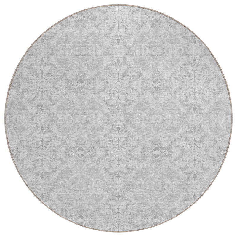 Tapis intérieur / extérieur Suhailah avec envers antidérapant, Rond 8 pi