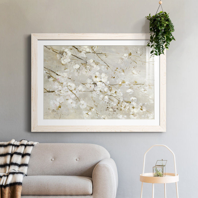 Soft Spring Blossoms - Peinture encadrée, H 37,5 po x l 27,5 po x P 1,5 po, Cadre blanc