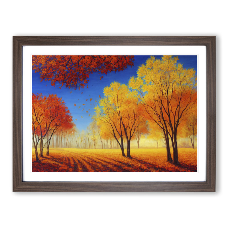 Unbelievable Autumn Forest - Framed Print, 34cm H x 46cm W x 2cm D, Walnut Framed