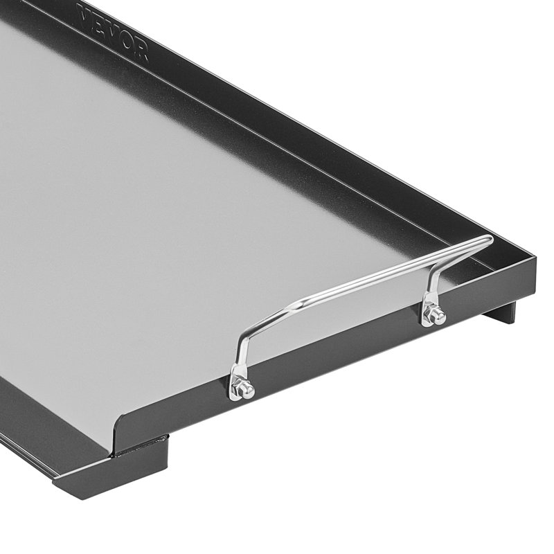Plaque de cuisson en acier au carbone 32 x 14 po avec surface plane, limite de température de 500 po, base renforcée en forme de X, bac à graisse et trou d'égouttement, parois latérales pour un revêtement de cuisson sécuritaire, peut atteindre 500 po,