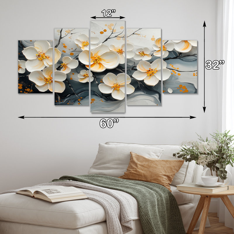 Velours fleurs de cerisier II - art mural fleur de cerisier - ensemble d'art mural traditionnel