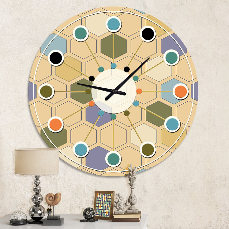 Horloge murale rétro Mid-Century, Moyenne