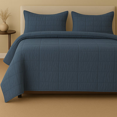 Cotton Canvas Coverlet Set 