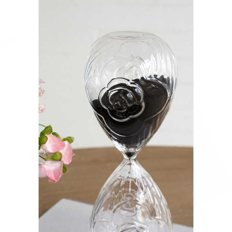 Ensemble de 2 sabliers gaufrés rose clair de 3,9 po x 3,9 po x 10 po, noir / brun clair