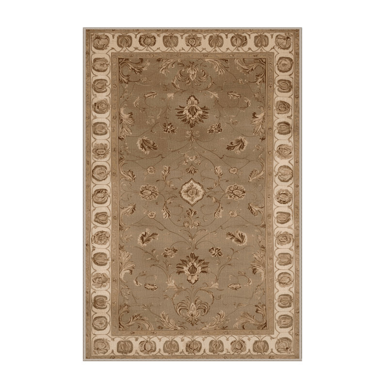 Tapis beige français lavable à la machine, Rectangulaire 7 pi x 10 pi