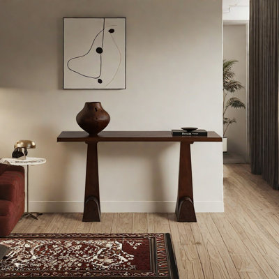 Console rétro en bois massif minimaliste
