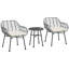 Ensemble de patio 3 pièces Outsunny, mobilier de bistro extérieur, table et chaises en osier de rotin PE, blanc crème, ensemble de sièges de patio, ensemble de conversation
