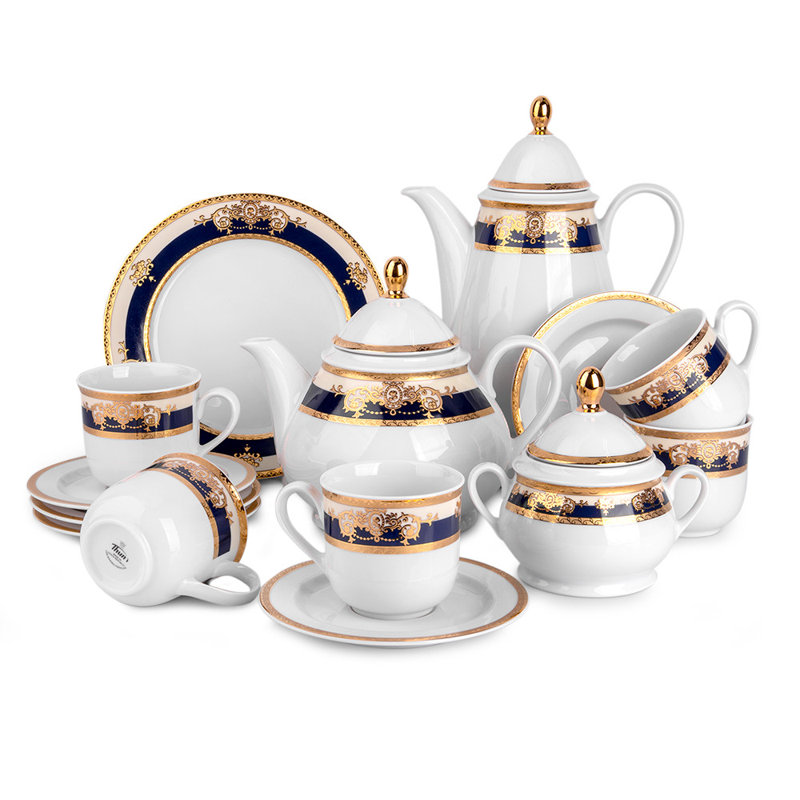 Théière en porcelaine bohémienne Regatta
