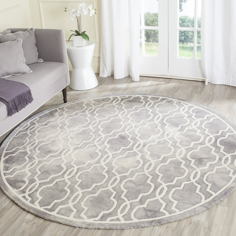 Ruthe Hand Tufted Wool Geometric Rug, Round 7'
