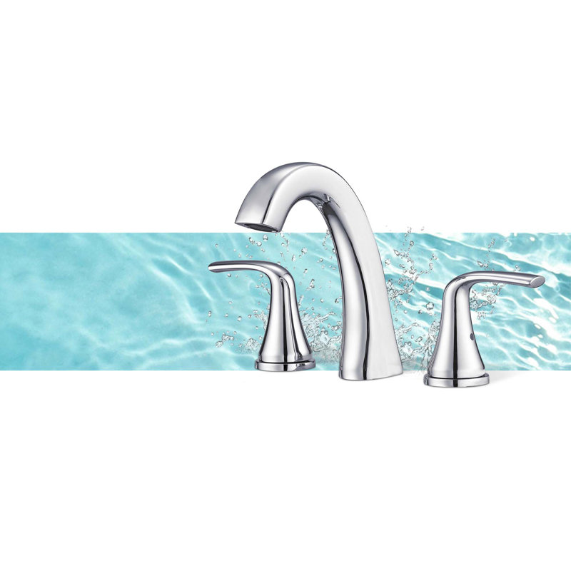 Widespread Bathroom Faucet,2 Handle Stainless Steel Bathroom Sink Faucet for 3 Holes, Chrome