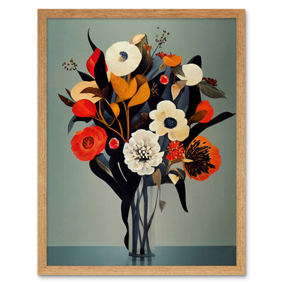 Winter Flower Floral Bouquet Modern - Rectangle Print