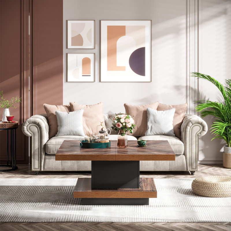 Industrial Square Brown Coffee Table