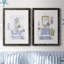 «Sketchy Bath I», ensemble de 2 peintures sur toile encadrées-1067295348-1067295351