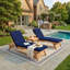 Ensemble de 2 coussins de chaise d'extérieur résistants à l'eau et pliables pour chaises longues de patio avec attaches autoagrippantes-129859814