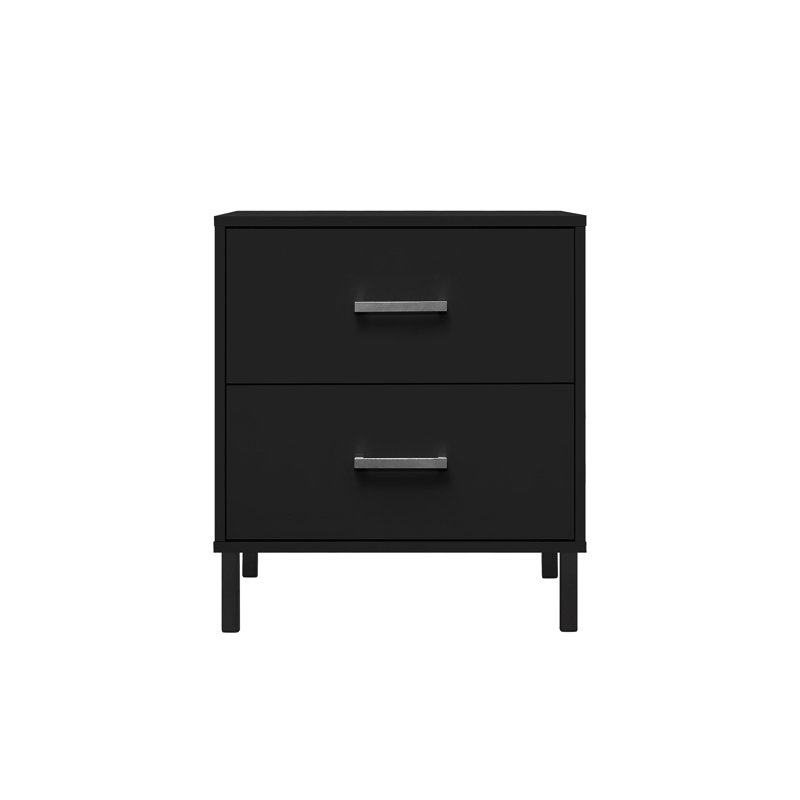 55.12 cm W Bedside Table, Black