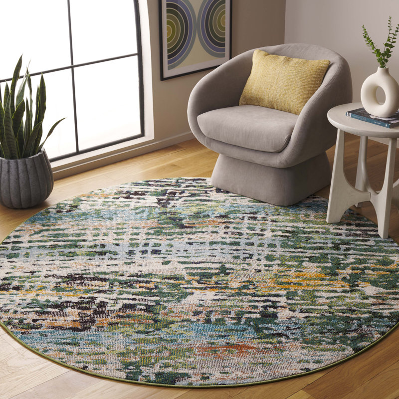 Madison Performance Abstract Rug, Round 6'7"