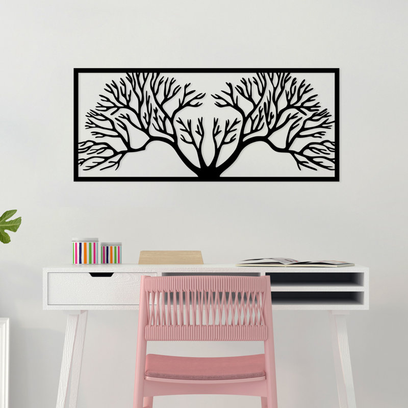 Stylish Black Decorative Metal Wall Accessory, 15.0 x 35.4 inches | 100% Metal Construction, Thickness: 0.06 inches | Lightweight at 1.4 lbs, Perfect for Home Decor & Modern Interiors, Easy Wall Mounting