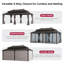 Pavillon de jardin à toit rigide en acier avec rideau et filet 20 x 12 SUNJoy Kingston - Poteaux en aluminium brun-120193499-120193500