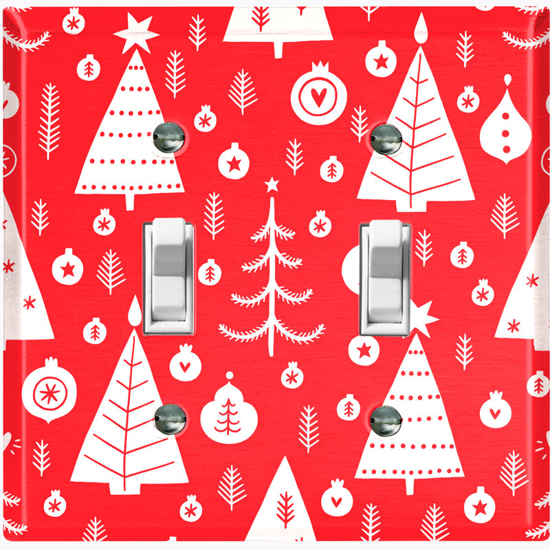 Holiday Themed 2 - Gang Toggle Light Switch Standard Wall Plate