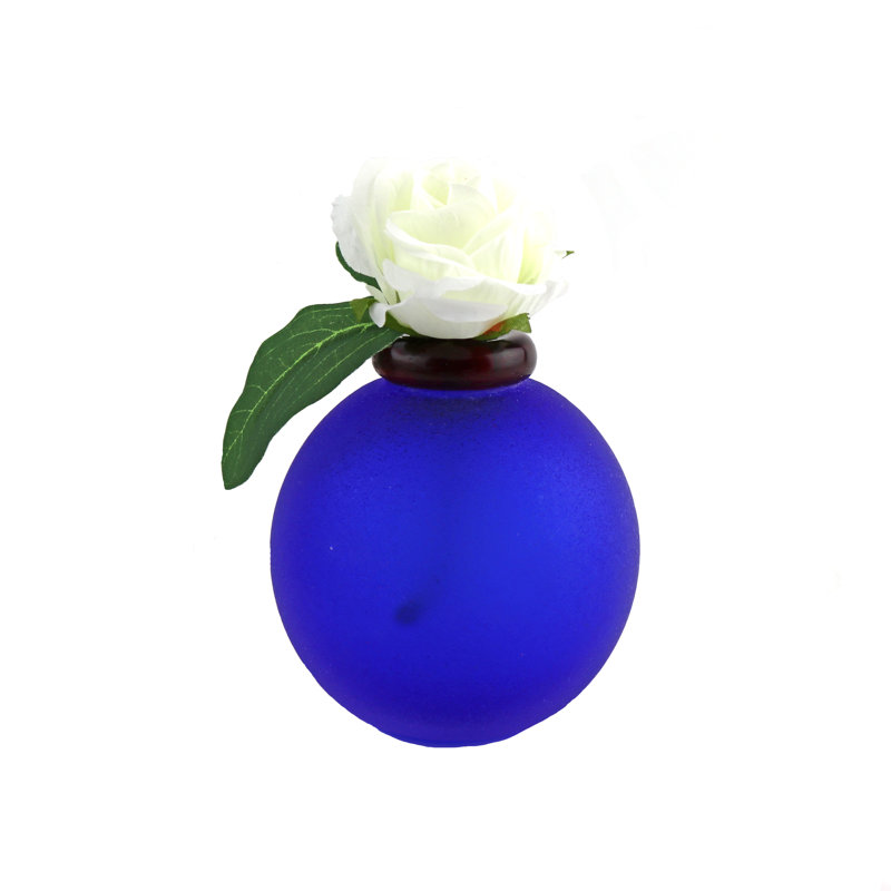 Cipola European Art Glass Vase Blue