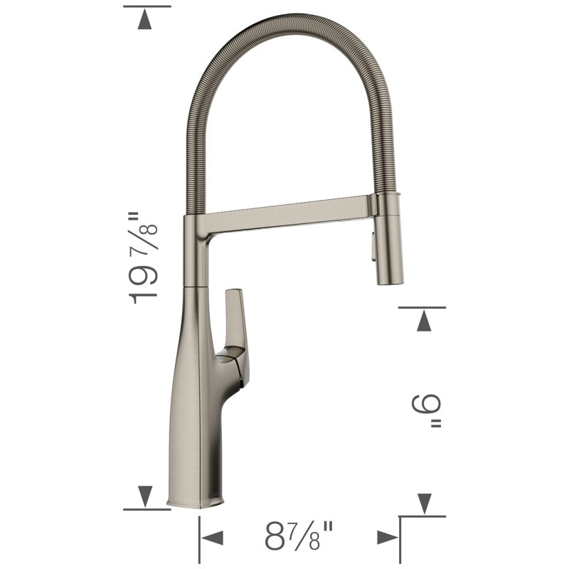 Empressa High Arc Pull-Down Dual-Spray Kitchen Faucet - Satin Platinum, Satin Platinum