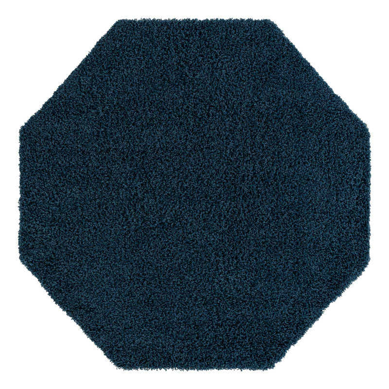 Tapis Santosha à poils longs, Octogone 1,85 m x 1,85 m, Sapphire Blue
