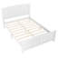 Lit plateforme double, lit plateforme en bois massif avec lattes de soutien et structure solide, sans sommier tapissier, blanc-1140746760-1140746761
