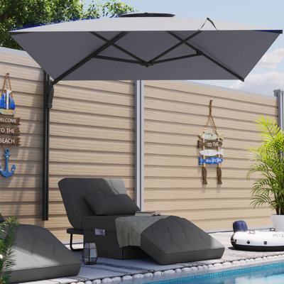 Cantilever Patio Umbrella With 180° Rotation Sun Canopy