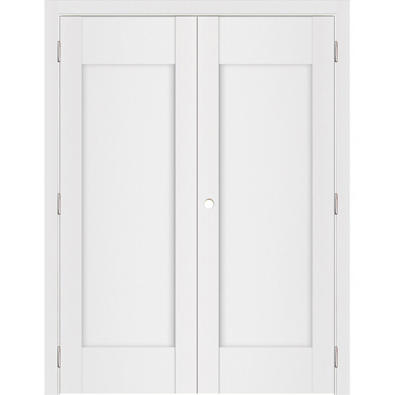 Double porte intérieure stratifiée blanc doux pré-suspendu Stile 012, 64 po x 96 po, Droite / vers l'intérieur