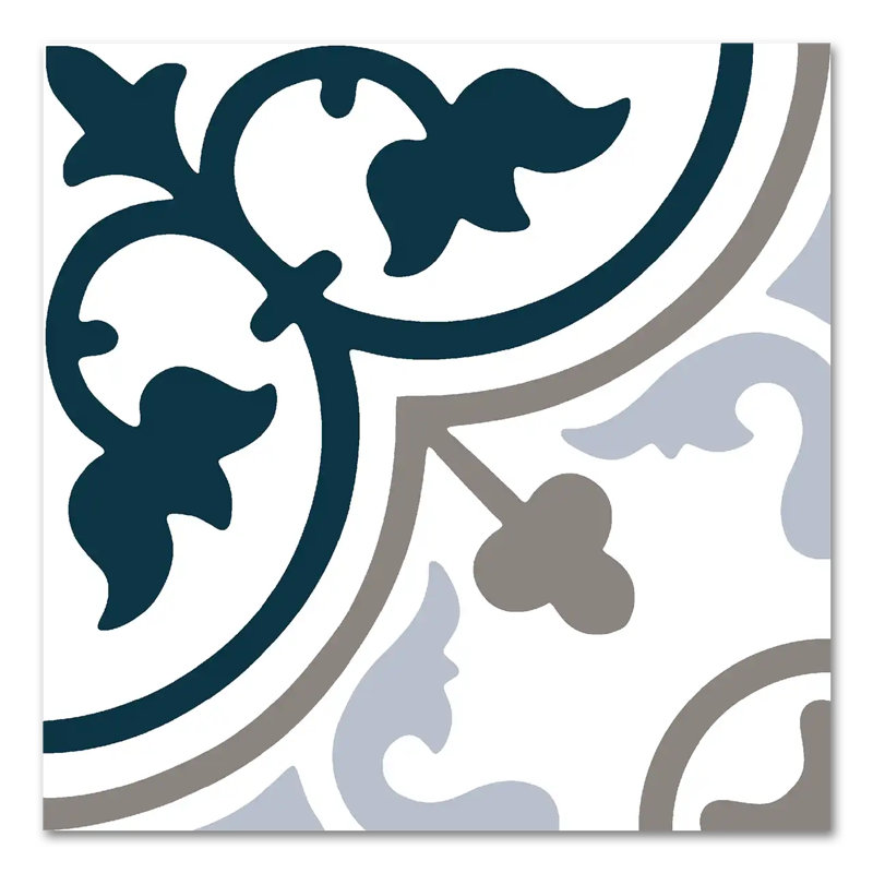Casablanca Herritage  8”X8” Wall And Floor Gres Stoneware, Green/Beige/Gray