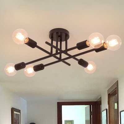 Plafonnier semi-encastré sphérique Spoutnik 6 lumières 20,19 po Corrigan Studio®