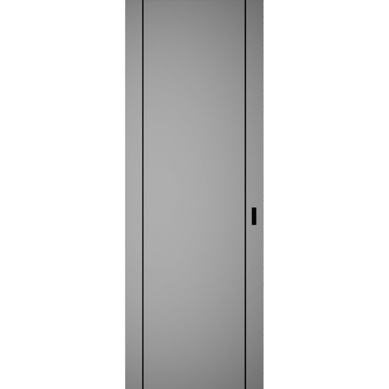 Hidden Barn | Planum 0017 | Sturdy Finished Flush Modern Doors | Magic Concealed Sliding Set, 32 po x 80 po, Gris mat