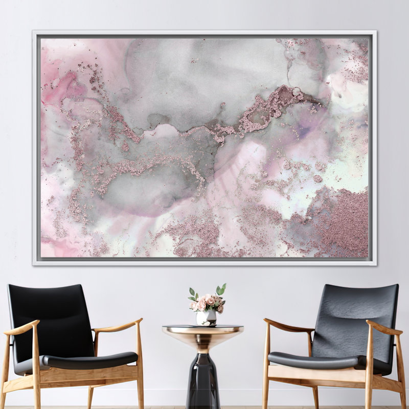 Abstract Marble Artwork - Luxury Canvas Print for Modern Wall Decor, 25 cm H x 35 cm W, Framed Print without Mat, White