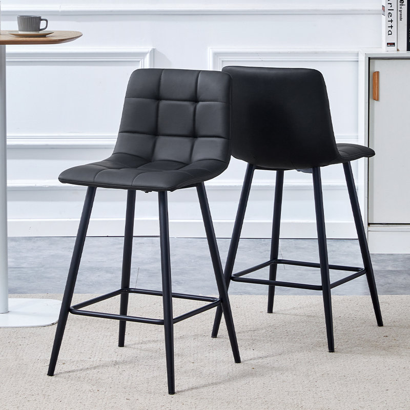 Modern Bar Chair Set, 2, Black
