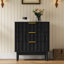 Commode 3 tiroirs avec panneau cannelé-430585835