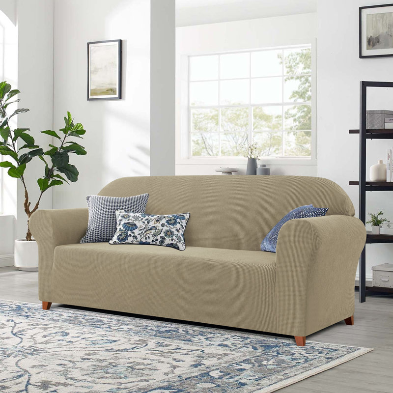 Housse de canapé 1 pièce en jacquard extensible, housse de canapé en spandex de polyester, protecteur de mobilier de salon à ajustement universel